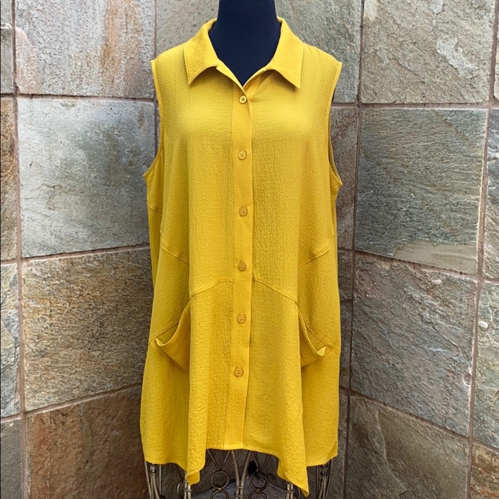 Joan Rivers Sleeveless Button Front Blouse